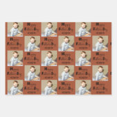 ファーザーズカスタムデイPhoto Brown Terracottaセット/ 3 ラッピングペーパーシート (正面3)