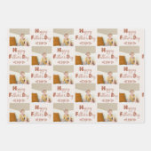 ファーザーズカスタムデイPhoto Brown Terracottaセット/ 3 ラッピングペーパーシート (正面)
