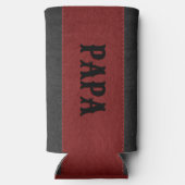 ファーザーズギフトアイディアレッド&ブラックステッチ革 スリム缶クーラー (裏面)