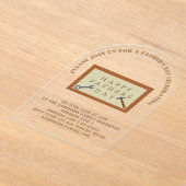 ファーザーズデイウッドサインカスタム アクリル招待状 (レイダウン)