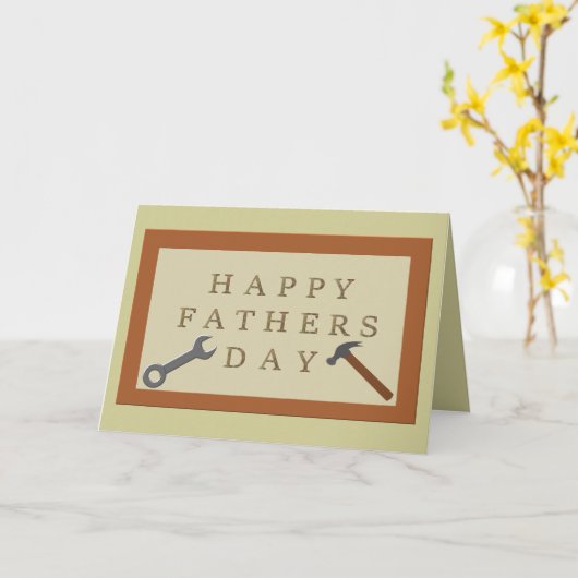 ファーザーズデイウッドサインカスタム カード (黄色い花)