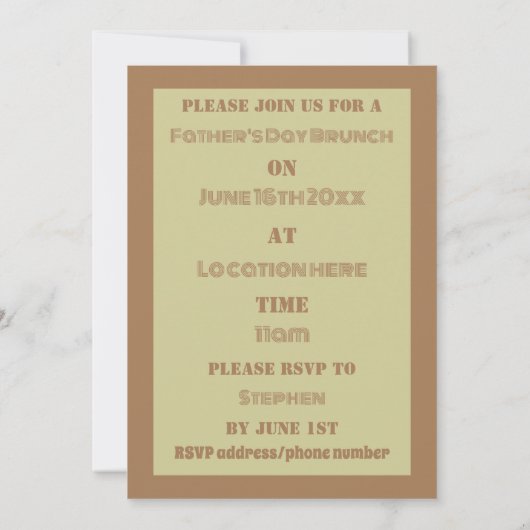 ファーザーズデイウッドサインブランチ 招待状 (裏面)