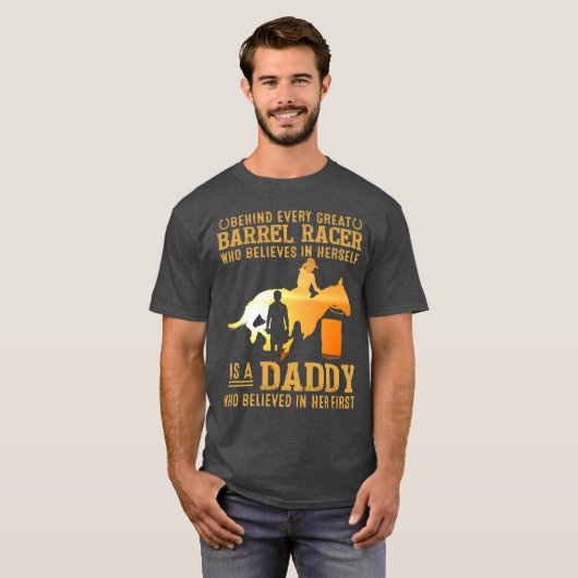 ファーザーズデイエクエストリアンパパバレルパパ Tシャツ (正面フル)