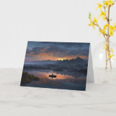 ファーザーズデイカヤックとカヤカー カード (黄色い花)