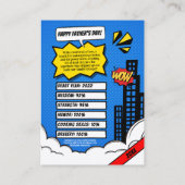 ファーザーズデイカード漫画ステップアップパパトレーディングカード コーリングカード (裏面)