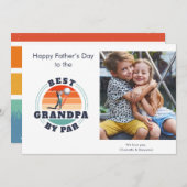 ファーザーズデイキッズフォトレトロゴルフパパ ノートカード (正面/裏面)