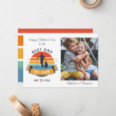 ファーザーズデイキッズフォトレトロゴルフパパ ノートカード (正面/裏面インサイチュ)