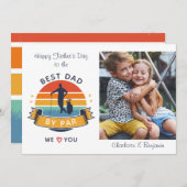 ファーザーズデイキッズフォトレトロゴルフパパ ノートカード (正面/裏面)