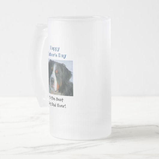 ファーザーズデイドッグパパ最高のワールドエバーペット写真 フロストグラスビールジョッキ (正面左)