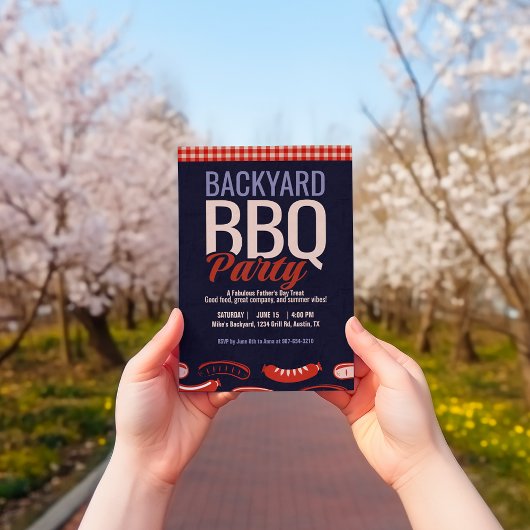 ファーザーズデイバックヤードBBQパーティー 招待状