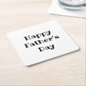 ファーザーズデイバーベキューシンプル白黒 スクエアペーパーコースター (アングル)