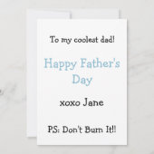 ファーザーズデイパパバーベキューおもしろいミーム 招待状 (裏面)