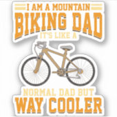 ファーザーズデイパパマウンテンバイクもしくは自転車に乗る人のような通常のパパ シール (正面)