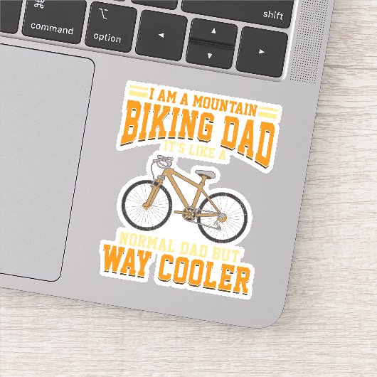 ファーザーズデイパパマウンテンバイクもしくは自転車に乗る人のような通常のパパ シール (詳細)