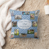 ファーザーズデイファミリーフォトコラージュテンプレートプレイド クッション (ブランケット)