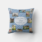 ファーザーズデイファミリーフォトコラージュテンプレートプレイド クッション (裏面)