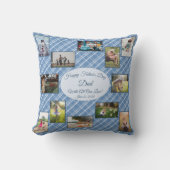 ファーザーズデイファミリーフォトコラージュテンプレートプレイド クッション (正面)