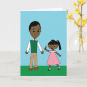 ファーザーズデイブラックパパフロムドパーソナライズされたーター カード (黄色い花)