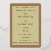 ファーザーズデイブルンチウッドサインカスタム 箔招待状 (裏面)