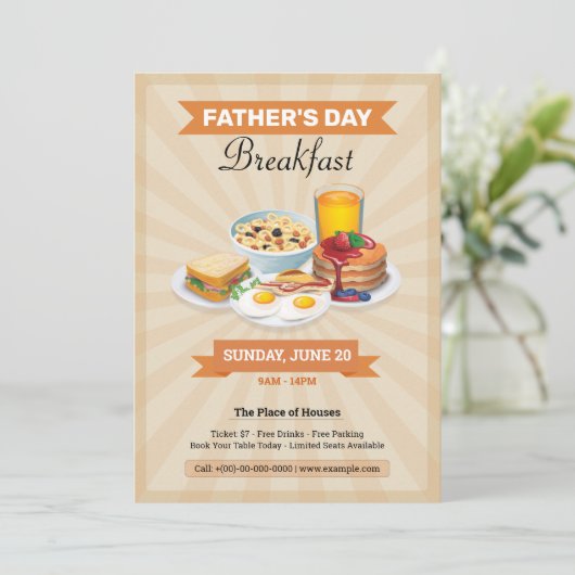 ファーザーズデイブレックファストパーティーフライヤー 招待状 (スタンド正面)