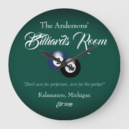 ファーザーズデイプールテーブルルームパブバー ラージ壁時計