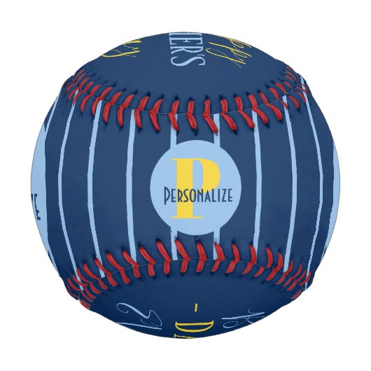 ファーザーズデイモノグラム名前をカスタムするパーソナライズされた  野球ボール (正面)