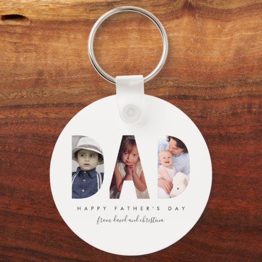 ファーザーズパーソナライズされたデイギフト写真テンプレート キーホルダー (正面)