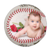 ファーザーズパーソナライズされたデーカスタムフォト（緑） 野球ボール (正面左)