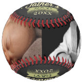 ファーザーズユニークデーパーソナライズされたグリーンブラック ソフトボール (正面)