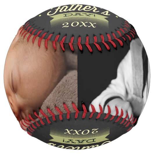 ファーザーズユニークデーパーソナライズされたグリーンブラック ソフトボール (正面)