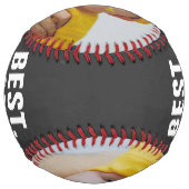 ファーザーズユニークデーパーソナライズされた最高のパパエバー ソフトボール (裏面)