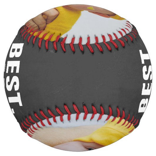 ファーザーズユニークデーパーソナライズされた最高のパパエバー ソフトボール (裏面)