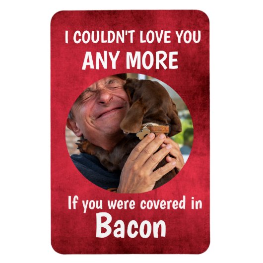 ファーザーズ日おもしろい犬引用文カスタムフォトレッド マグネット (縦)