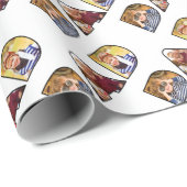 ファーザーズ日パパフォトコラージュカスタムパターン ラッピングペーパー (ロールコーナー)