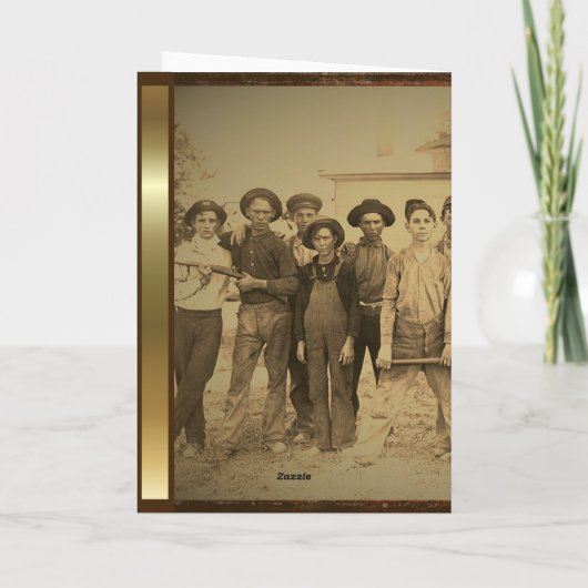 ファーザーズ日レトロ1920ブラウンと金ゴールド折り畳みカード カード (裏面)