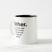 ファーザーズ日引用文タイポグラフィハッピーファーザーズ ツートーンマグカップ (正面左)