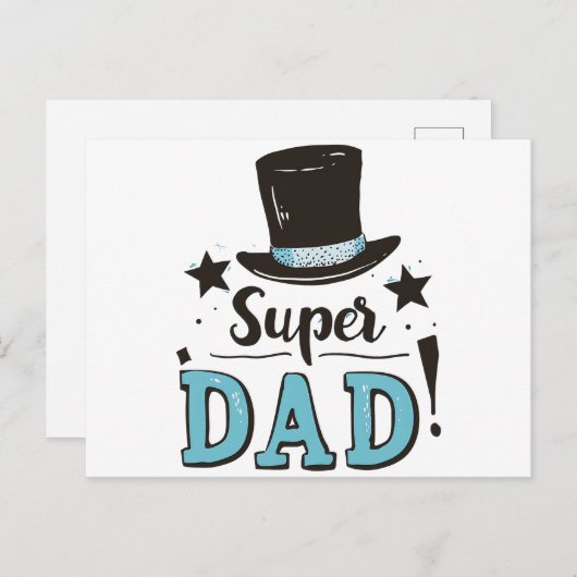 ファーザーズ日 – すごいパパお祝い ポストカード (正面/裏面)