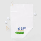 ファーザーズ日#1パパ子供の名前グラスおもしろい ゴルフタオル (インサイチュ)