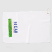 ファーザーズ日#1パパ子供の名前グラスおもしろい ゴルフタオル (横)