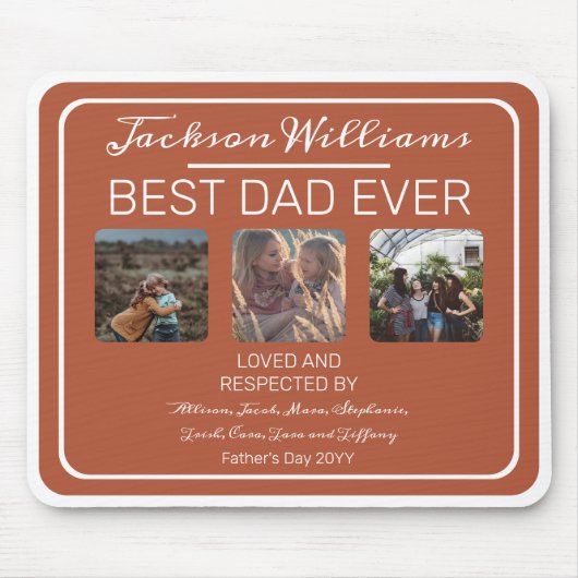 ファーザーズ最高のデイパパエバーテラコッタ3枚の写真 マウスパッド (正面)