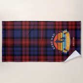 ファーザーズ最高のデイパパバイパープレイドタータンチェック ビーチタオル (正面)