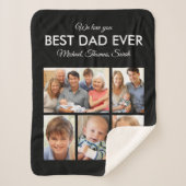 ファーザーズ最高のデーパパエバートレンディーフォトコラージュ シェルパブランケット (正面)