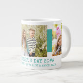 ファーザーズ最高のデーパパEver 3フォトティール(緑がかった色) ジャンボコーヒーマグカップ (正面右)