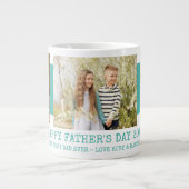 ファーザーズ最高のデーパパEver 3フォトティール(緑がかった色) ジャンボコーヒーマグカップ (正面)