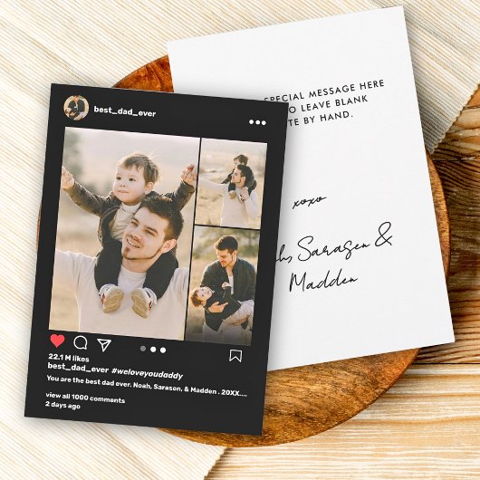 ファーザーズ最高のデーパパEver 3 Photo Instagram Post シーズンカード