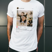 ファーザーズ最高のデーパパEver 3 Photo Instagram Post Tシャツ