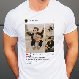 ファーザーズ最高のデーパパEver 3 Photo Instagram Post Tシャツ