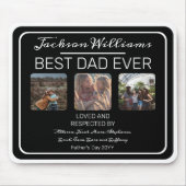 ファーザーズ最高のデーパパEver Black Three Photo マウスパッド (正面)