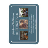 ファーザーズ最高のデーパパEver Blue Three Photo マグネット (縦)