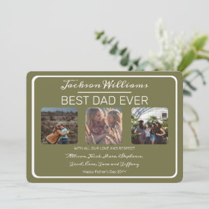 ファーザーズ最高のデーパパEver Olive Three Photo シーズンカード